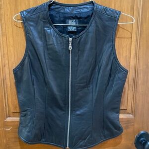 MT Studio (Morgan Taylor) Leather Vest Women's Size 6